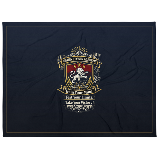 Learn To Win Academy | LTW Shield logo | Throw Blanket