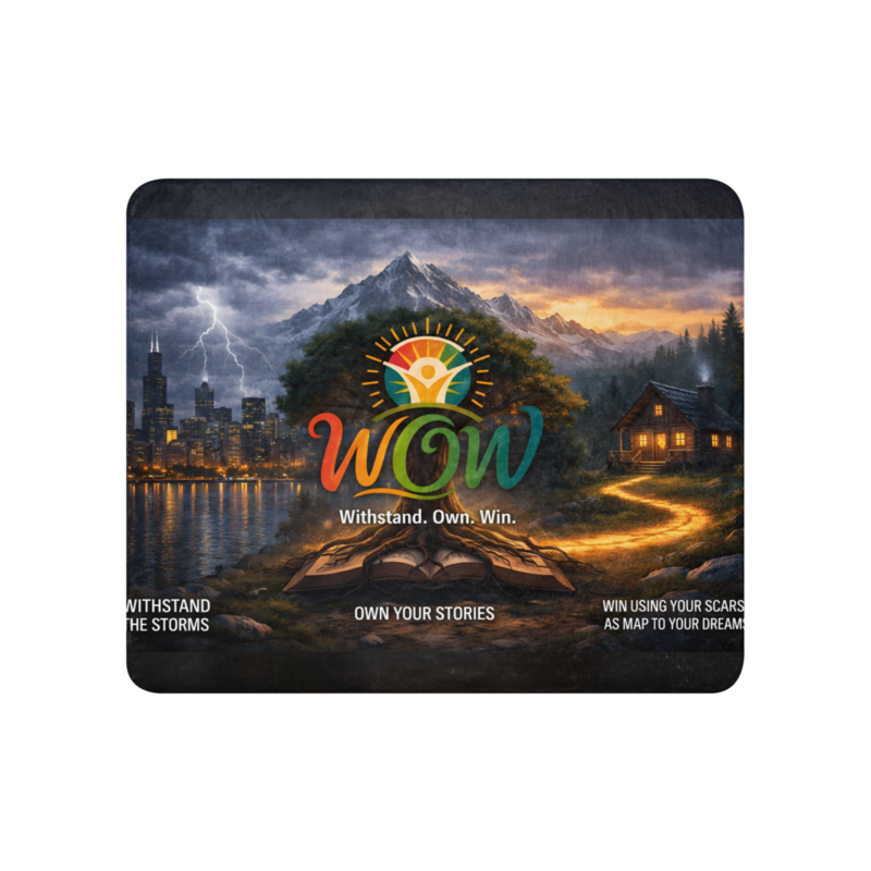 WOW | Withstand Own Win | Sublimated Sherpa Blanket