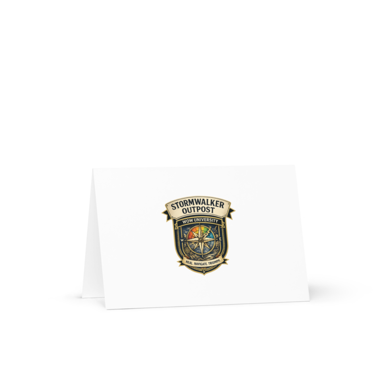 Stormwalker Outpost WOWU compass badge Greeting Card