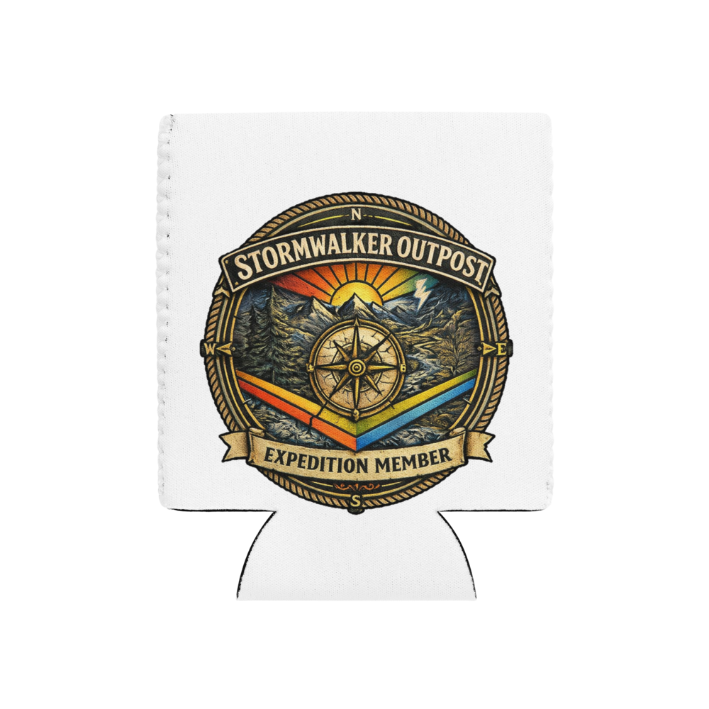 Stormwalker Outpost medallion Can Cooler — Front