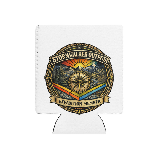 Stormwalker Outpost medallion Can Cooler — Front