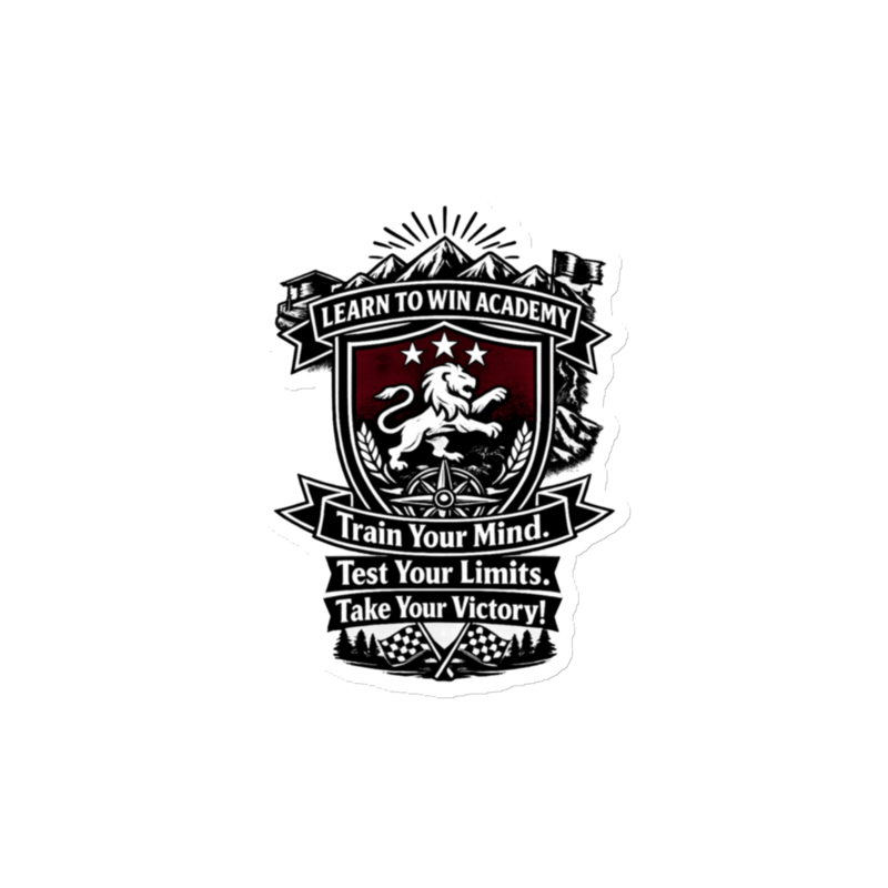 Learn To Win Academy | LTW TrainYourMind badge | Die-Cut Magnet