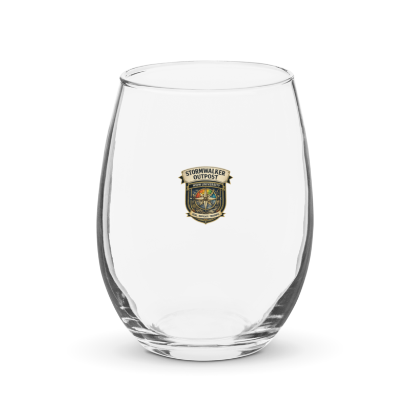 Stormwalker Outpost WOWU compass badge Wine Glass