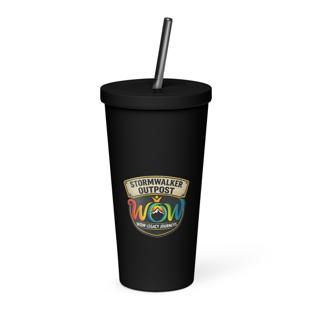 Stormwalker Outpost WOW logo Insulated Tumbler — Front