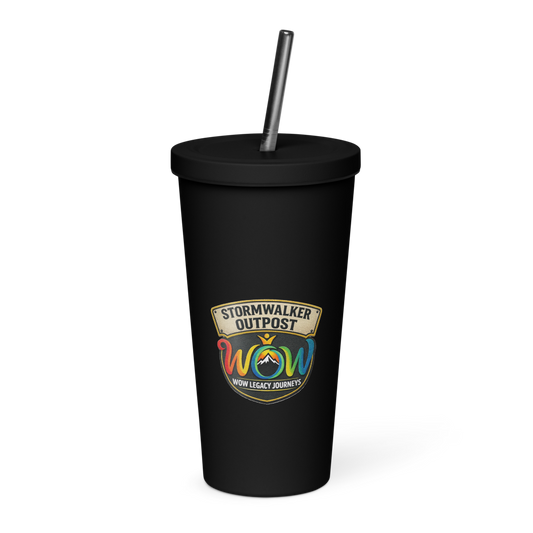 Stormwalker Outpost WOW logo Insulated Tumbler — Front