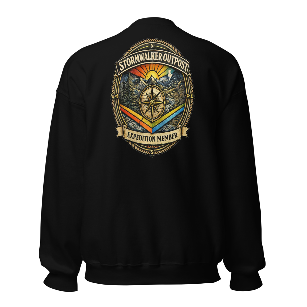 Stormwalker Outpost — Scars Are Maps Crewneck — Back (Black)