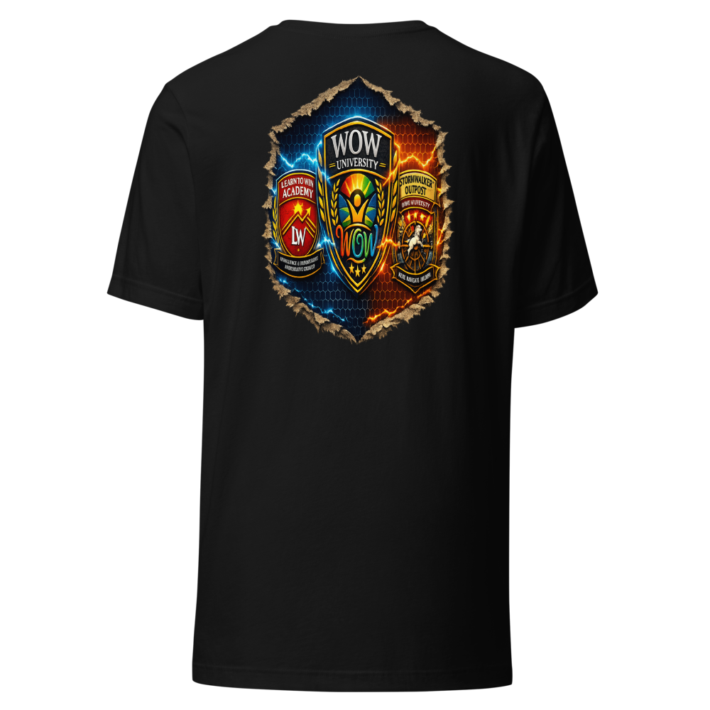 WOW University — Future-Ready Mindset Tee — Back (Black)