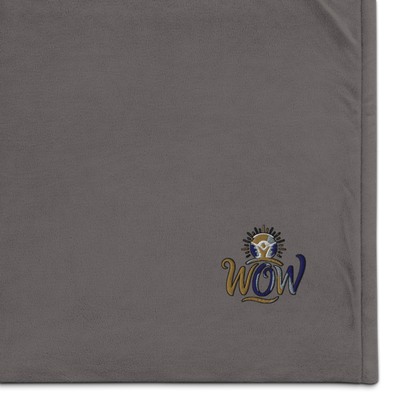 WOW — Embroidered Sherpa Blanket
