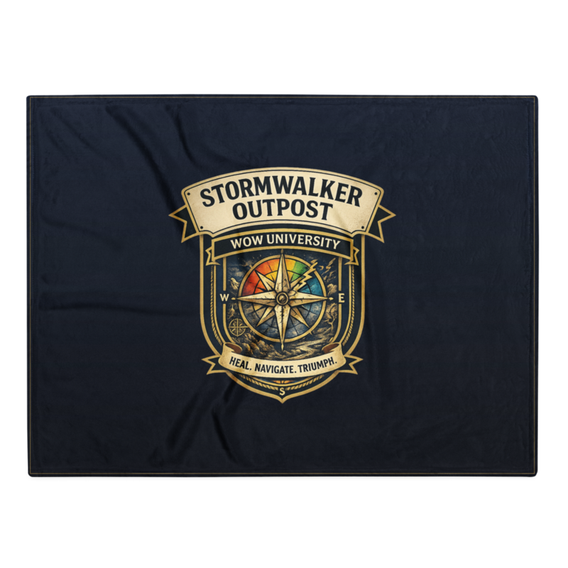 WOW University | Stormwalker Outpost WOWU compass badge | Throw Blanket