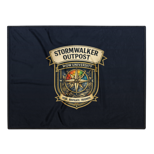 WOW University | Stormwalker Outpost WOWU compass badge | Throw Blanket