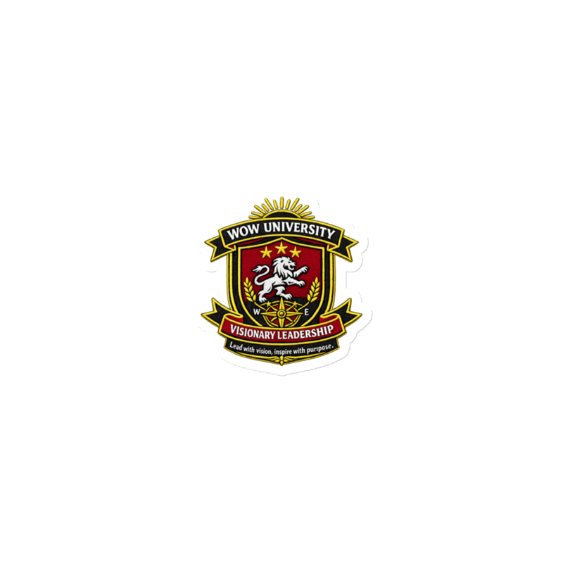 WOW University | WOWU VisionaryLeadership badge | Die-Cut Magnet