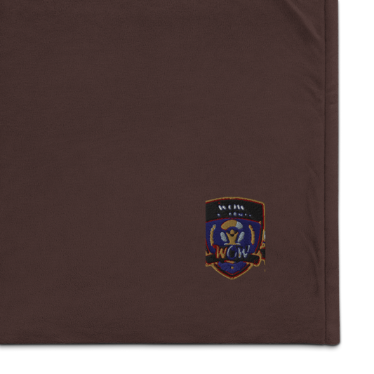 WOW University Crest — Embroidered Sherpa Blanket