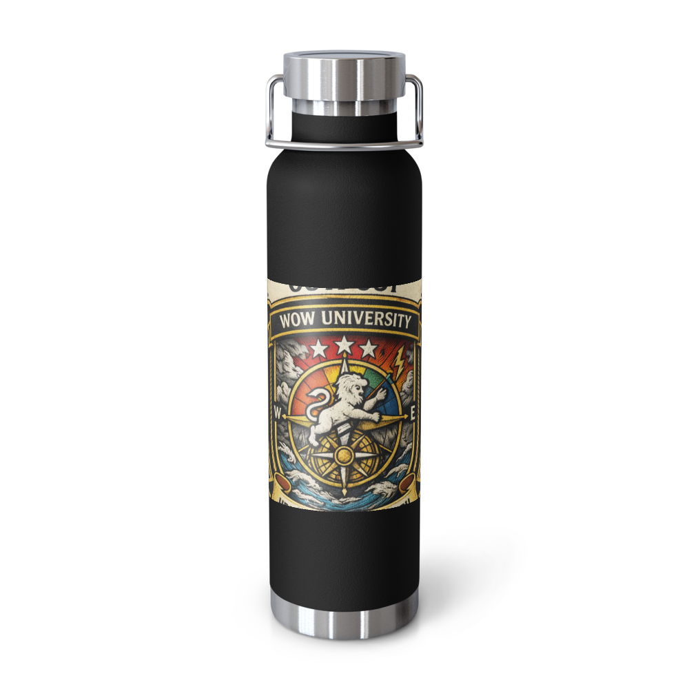 Stormwalker Outpost badge Copper Water Bottle — Front