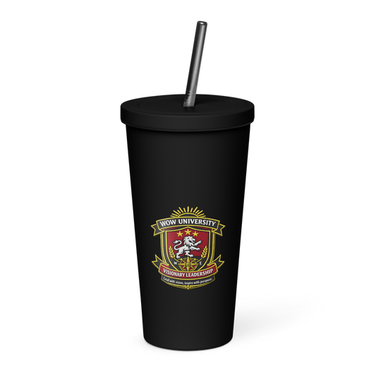 WOWU VisionaryLeadership badge Insulated Tumbler — Front