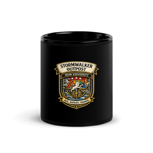 Stormwalker Outpost badge Black Glossy Mug — Front