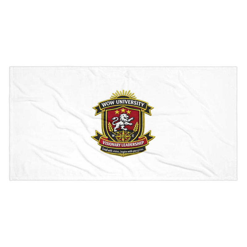 WOW University | WOWU VisionaryLeadership badge | Beach Towel