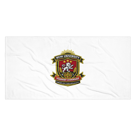 WOW University | WOWU VisionaryLeadership badge | Beach Towel