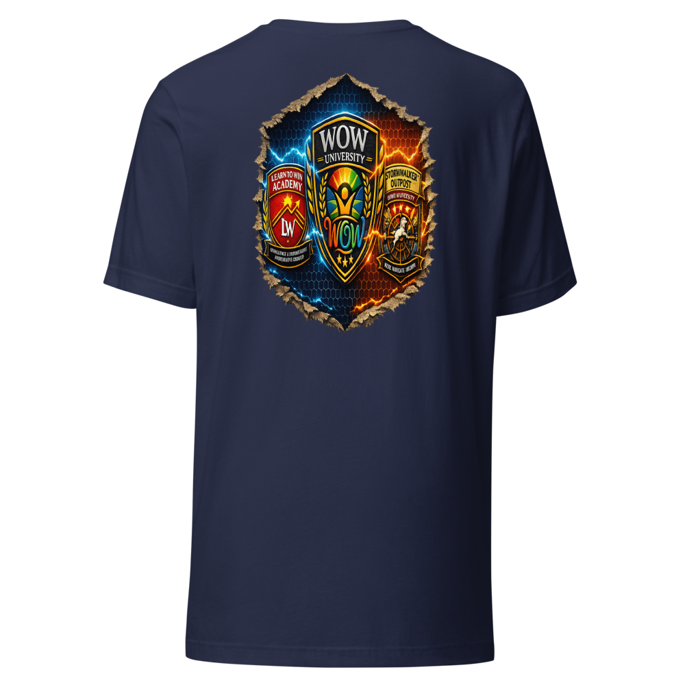 WOW University — Future-Ready Mindset Tee — Back (Navy)