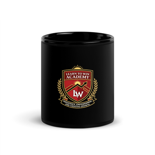 LTW Core logo Black Glossy Mug — Front