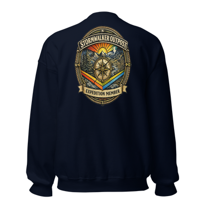 Stormwalker Outpost — Scars Are Maps Crewneck — Back (Navy)