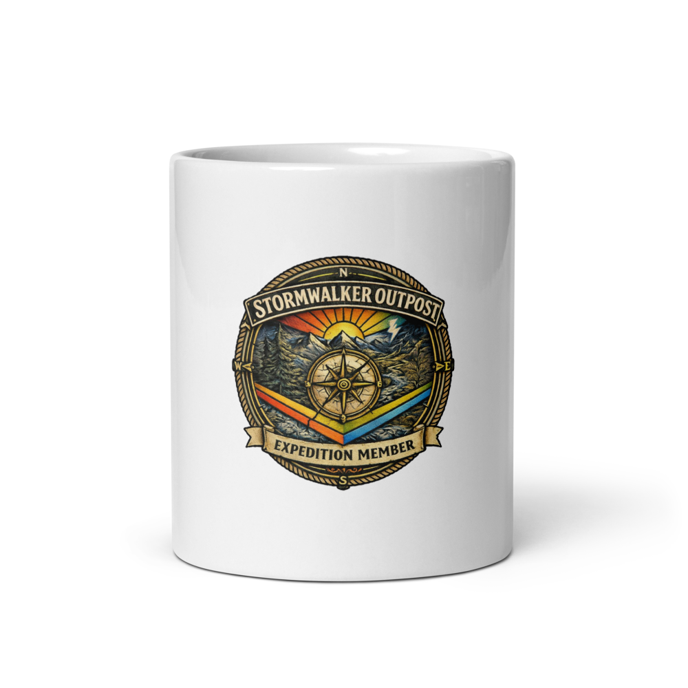 Stormwalker Outpost medallion White Glossy Mug — Front