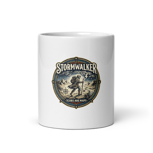 Stormwalker Scars medallion White Glossy Mug — Front