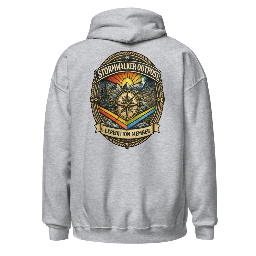 Stormwalker Outpost — Scars Are Maps Hoodie — Back (Sport Grey)