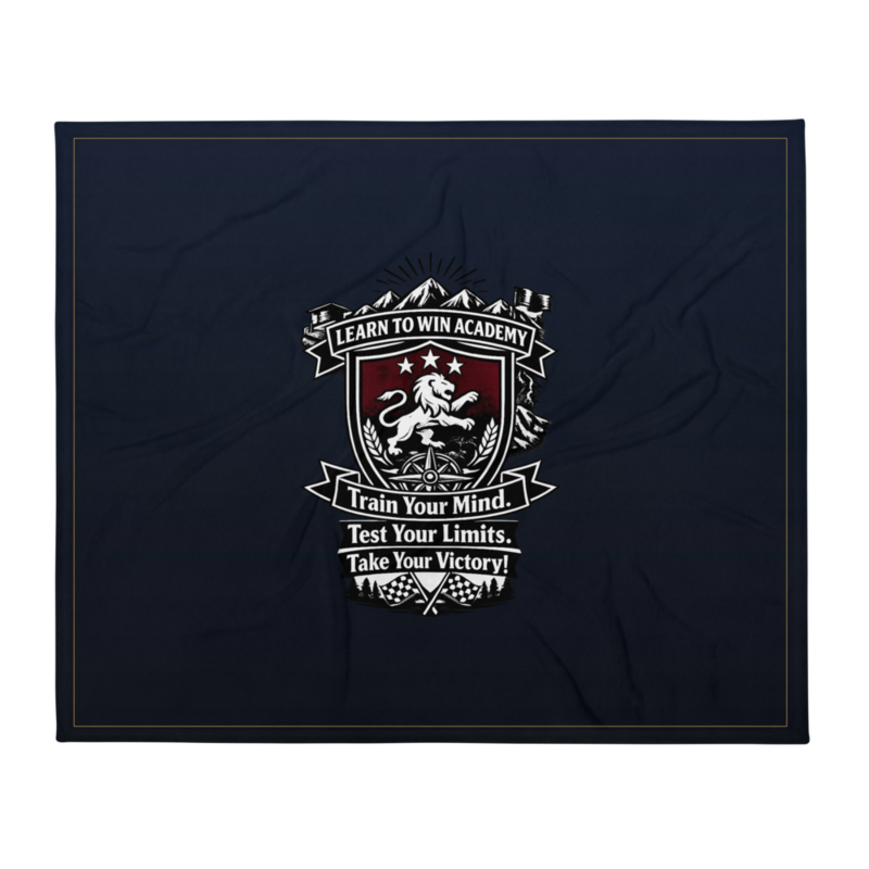 Learn To Win Academy | LTW TrainYourMind badge | Throw Blanket