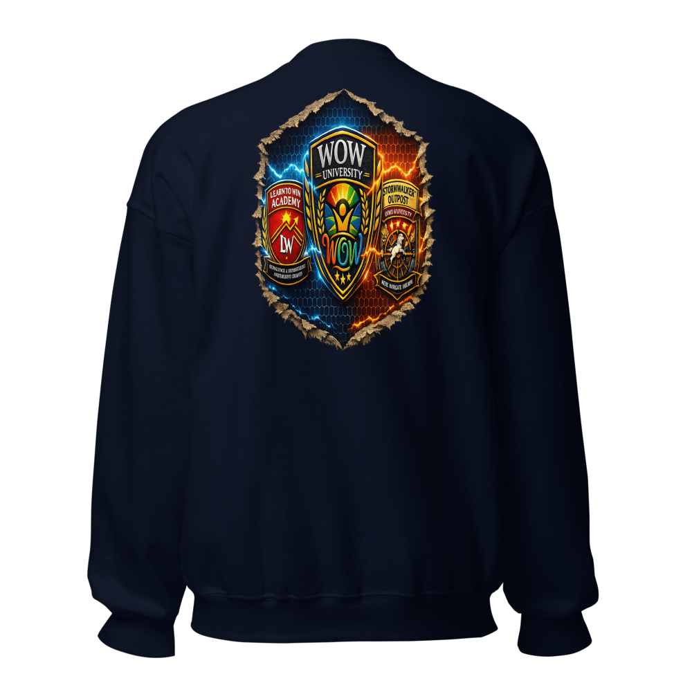 WOW University — Future-Ready Mindset Crewneck — Back (Navy)