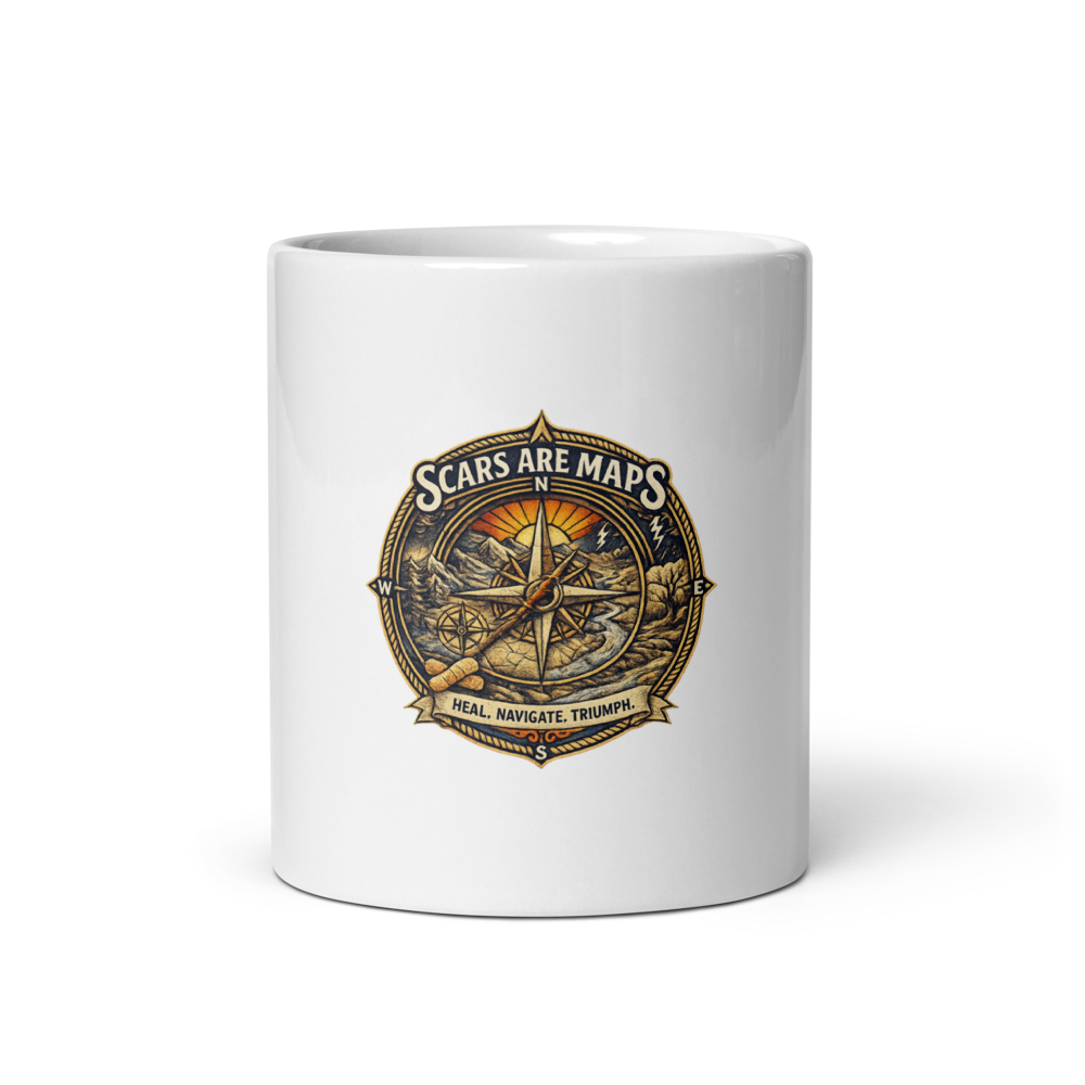 Stormwalker ScarsAreMaps medallion White Glossy Mug — Front
