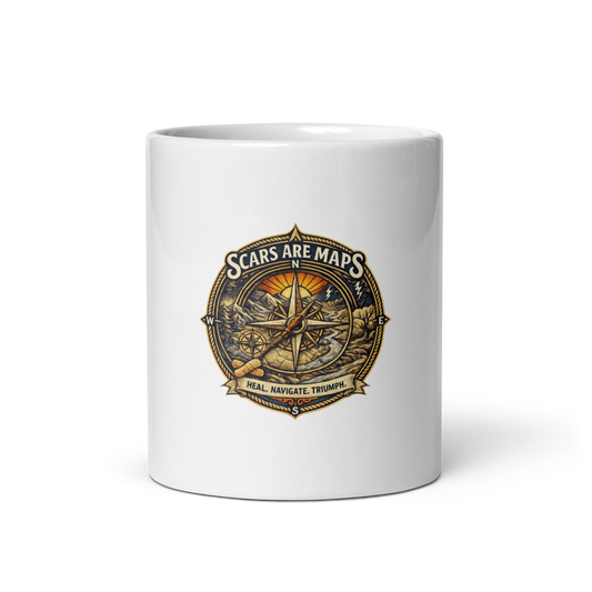 Stormwalker ScarsAreMaps medallion White Glossy Mug — Front