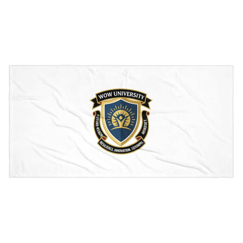WOW University | WOWU FutureReadyMindset badge | Beach Towel