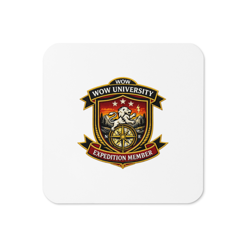 WOWU ExpeditionMember badge Cork Coaster