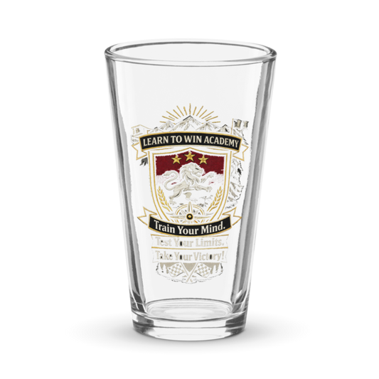 Learn To Win Academy | LTW Shield logo | Pint Glass