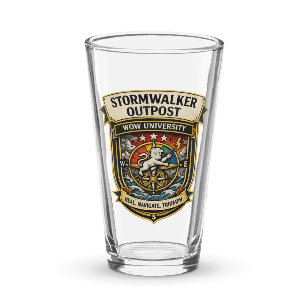Stormwalker Outpost badge Pint Glass — Front