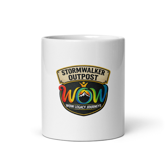Stormwalker Outpost WOW logo White Glossy Mug — Front