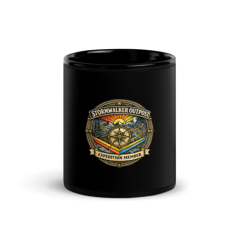 Stormwalker Outpost medallion Black Glossy Mug — Front