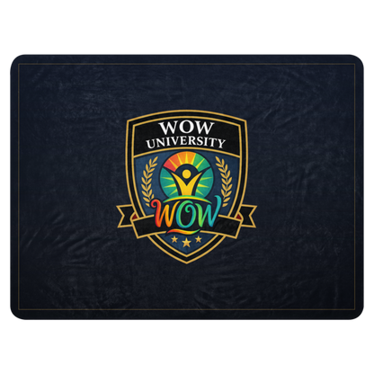 WOW University | WOWU Core badge | Sublimated Sherpa Blanket