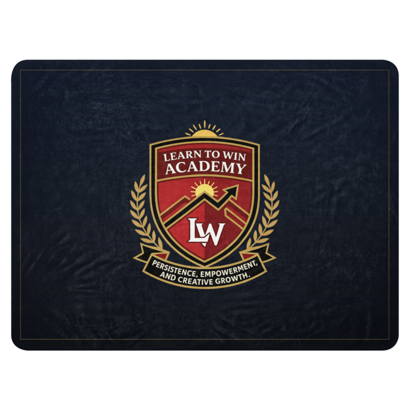 Learn To Win Academy | LTW Core logo | Sublimated Sherpa Blanket