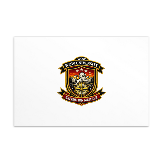 WOW University | WOWU ExpeditionMember badge | Postcard