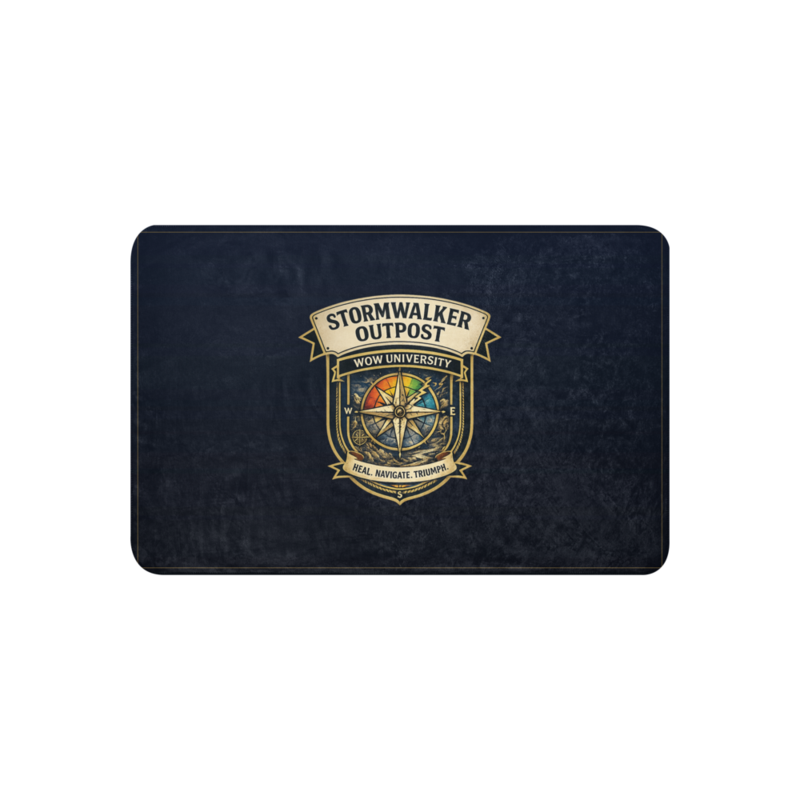 WOW University | Stormwalker Outpost WOWU compass badge | Sublimated Sherpa Blanket