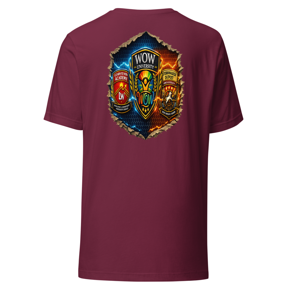 WOW University — Future-Ready Mindset Tee — Back (Maroon)