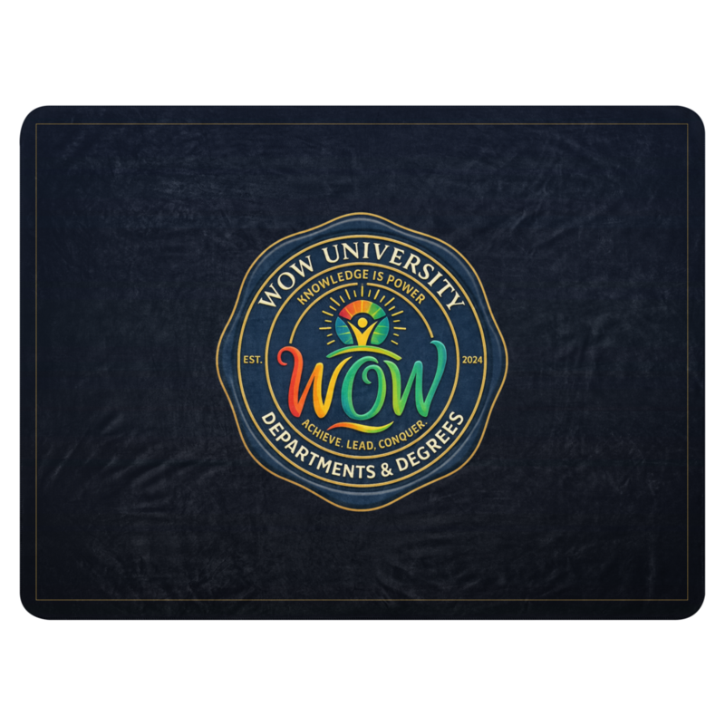 WOW University | WOWU DepartmentsDegrees medallion | Sublimated Sherpa Blanket