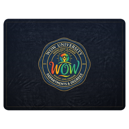 WOW University | WOWU DepartmentsDegrees medallion | Sublimated Sherpa Blanket