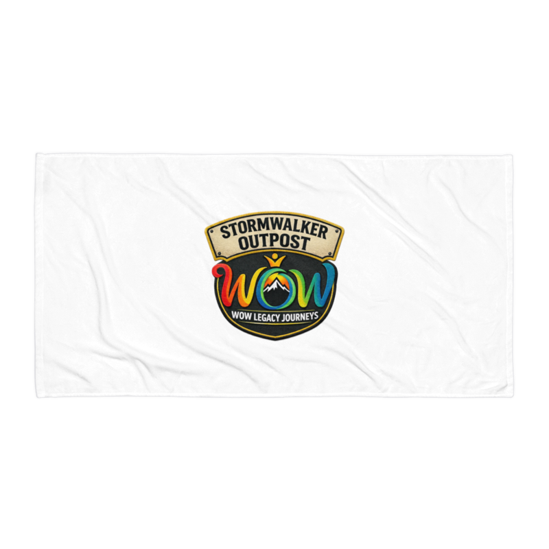 Stormwalker Outpost WOW logo Beach Towel