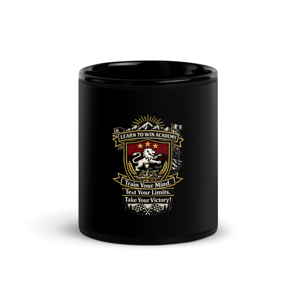 LTW Shield logo Black Glossy Mug — Front