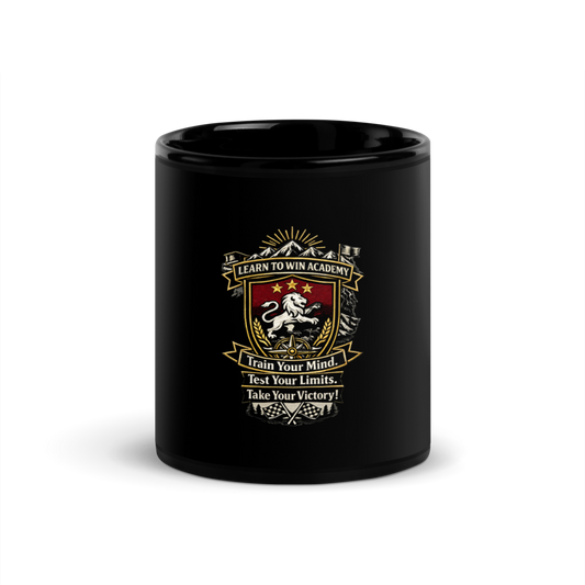 LTW Shield logo Black Glossy Mug — Front