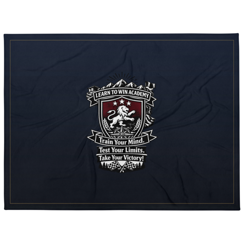 Learn To Win Academy | LTW TrainYourMind badge | Throw Blanket