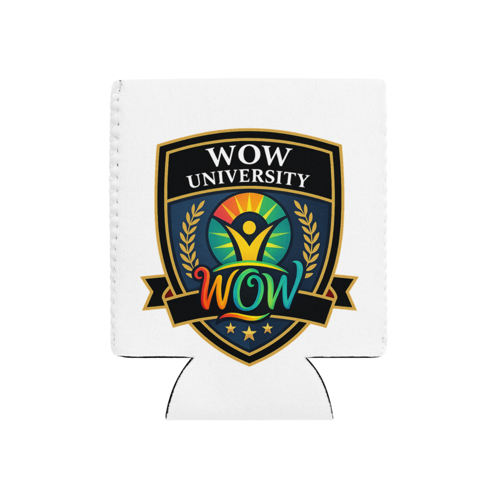 WOWU Core badge Can Cooler — Front