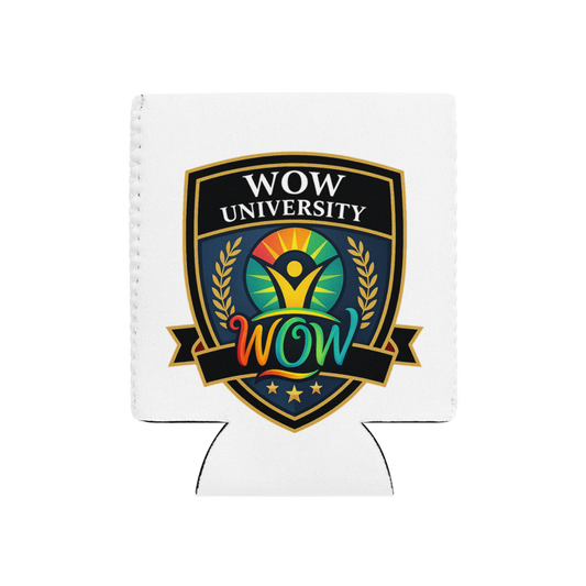 WOWU Core badge Can Cooler — Front
